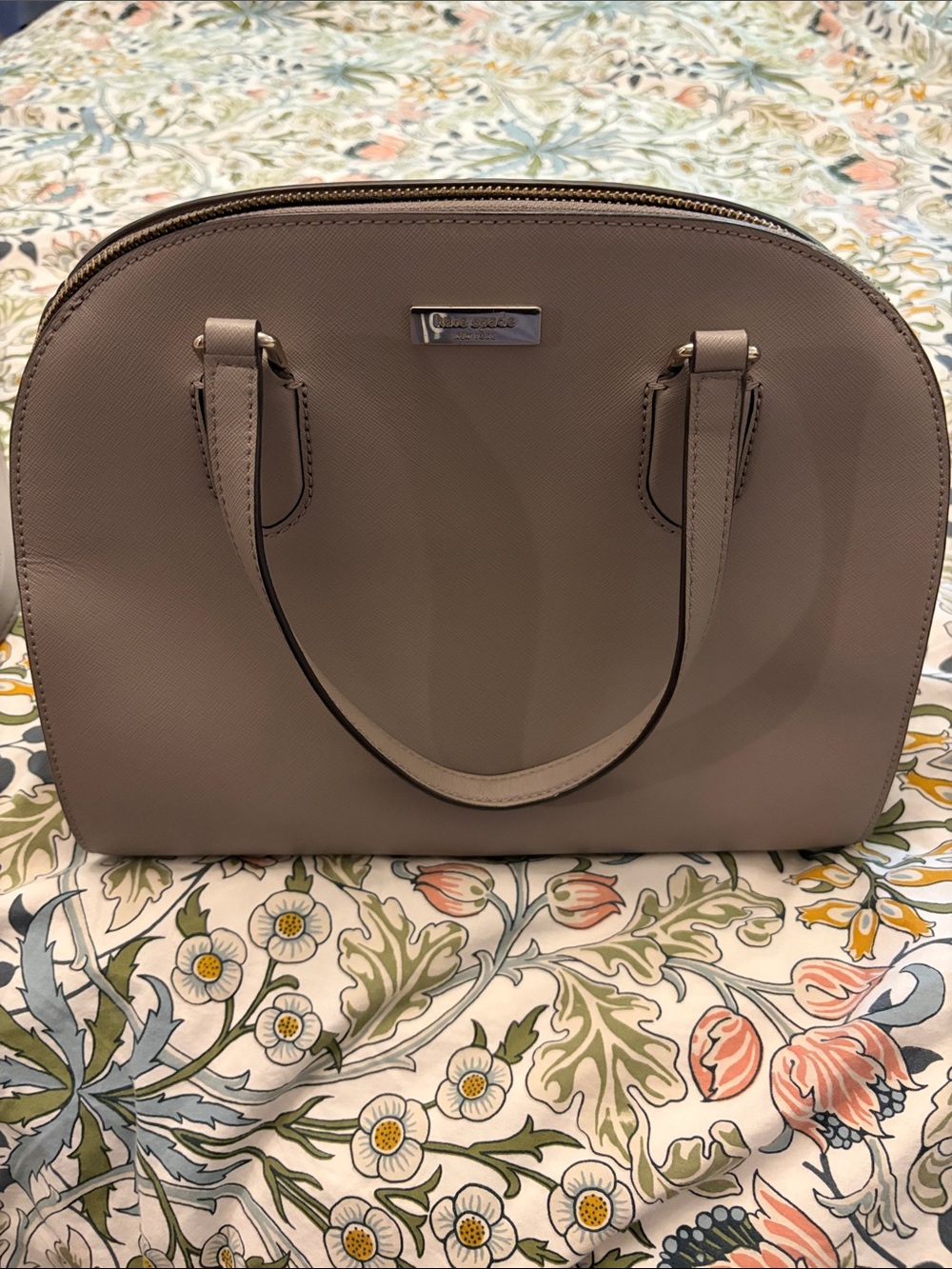 kate spade taupe dome satchel handbag